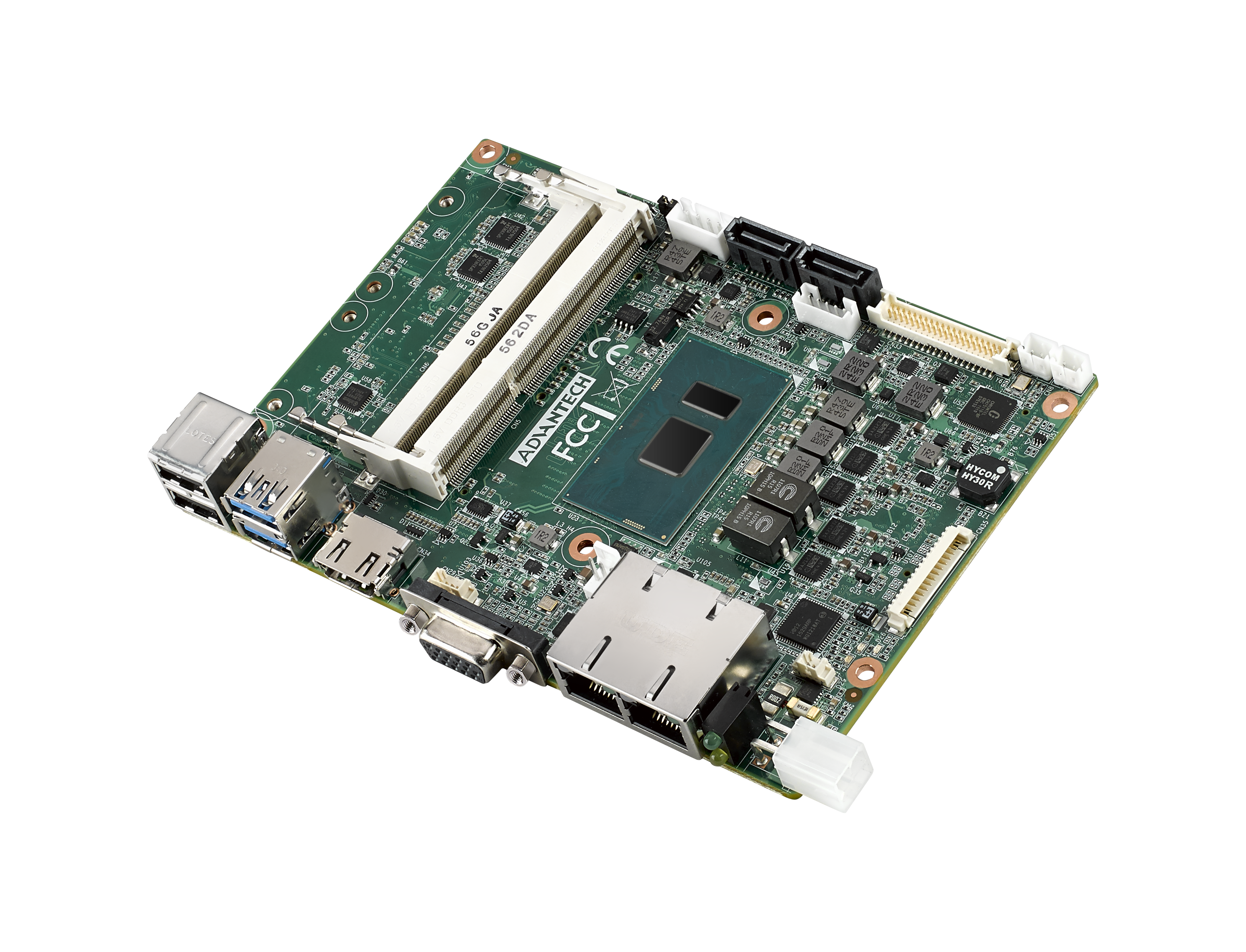 6th Gen i5 6300U 3.5” Compact SBC with DDR3L, VGA, HDMI, 48-bit LVDS, 2 GbE, 
2 Mini PCIe, mSATA, Fanless, MIOe